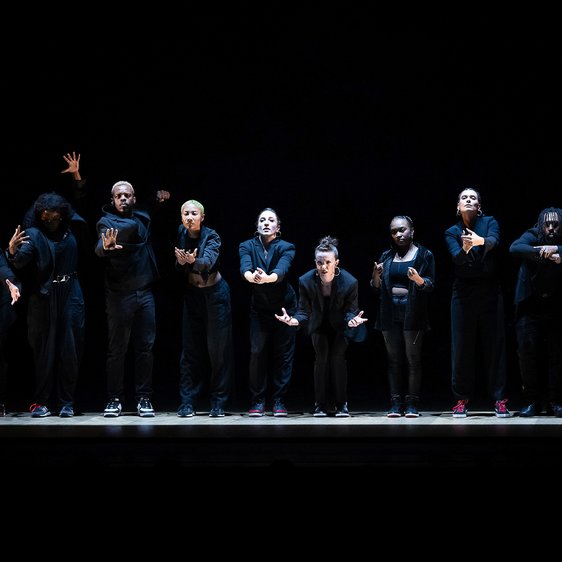 Dancers performing The Center Will Not Hold